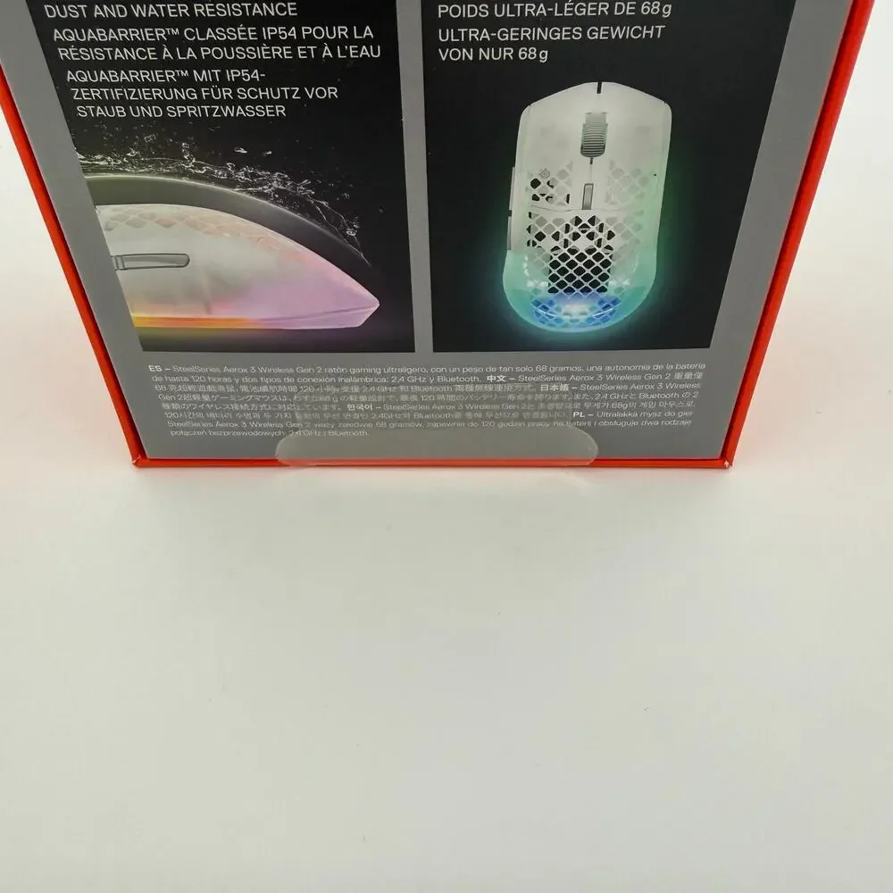 SteelSeries Aerox 3 4K Wireless Gen 2 Ghost - Super-Light 68g Gaming Mouse